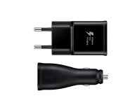 Zestaw ladowarek SAMSUNG sieciowa + samochodowa z kablami USB - microUSB/USB-C - 436866 - zdjęcie 1